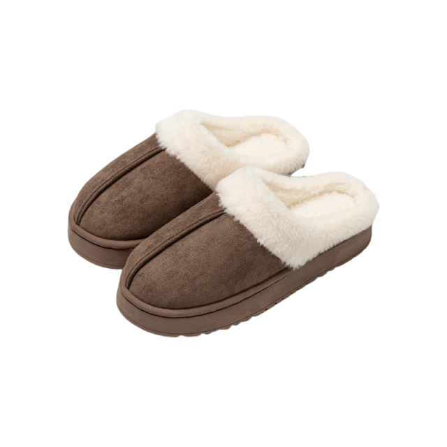 New Trendy Thick soled Fuzzy Cotton Slippers for Women Winter Warmth, Suitable for Autumn Winter, Snow Boots with Toe Cap, Anti slip