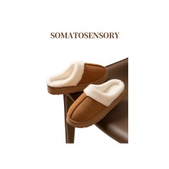 New Trendy Thick soled Fuzzy Cotton Slippers for Women Winter Warmth, Suitable for Autumn Winter, Snow Boots with Toe Cap, Anti slip