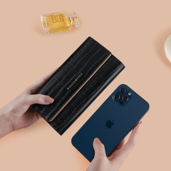 Emperor Paul Wallet Women's Long Leather Crocodile Pattern Fashion Handbag Large Capacity Card Foreskin Clip Women's Wholesale