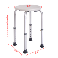 Shower Stool Bath Bench with Adjustable Heights and Non-Slip Rubber for Safety and Stability