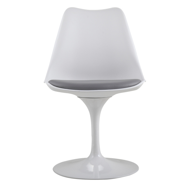 Swivel Tulip Side Chair for Kitchen and Dining Room Bar with Cushioned Seat and Curved Backrest
