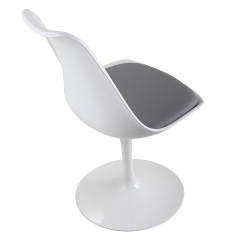 Swivel Tulip Side Chair for Kitchen and Dining Room Bar with Cushioned Seat and Curved Backrest