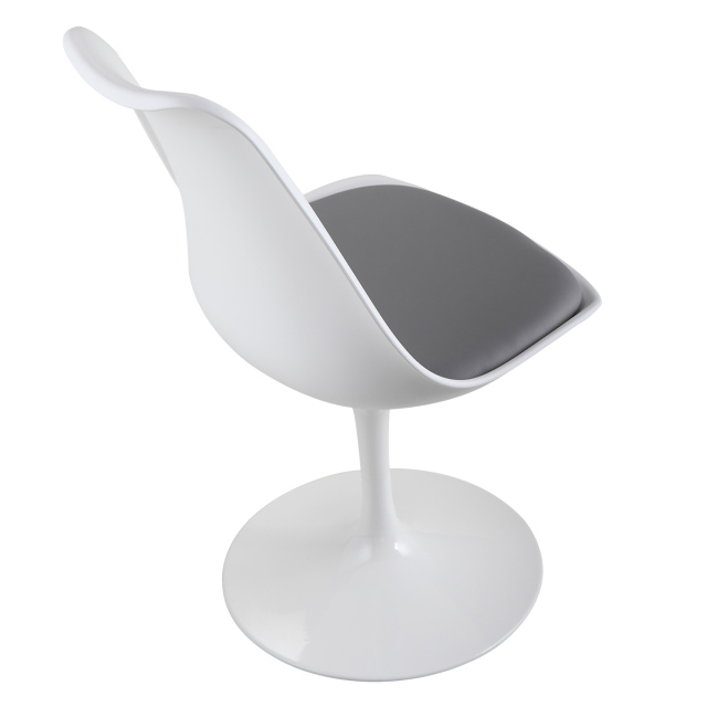 Swivel Tulip Side Chair for Kitchen and Dining Room Bar with Cushioned Seat and Curved Backrest