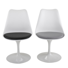 Swivel Tulip Side Chair for Kitchen and Dining Room Bar with Cushioned Seat and Curved Backrest