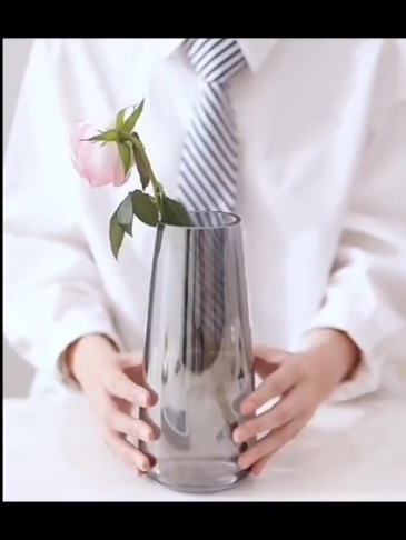 Modern minimalist gradient iridescent glass vase with high aesthetic value, living room hydroponic, bedroom decorative ornament vase