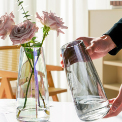 Modern minimalist gradient iridescent glass vase with high aesthetic value, living room hydroponic, bedroom decorative ornament vase