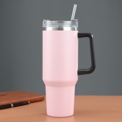 Handle Cup Large Capacity Ice Master Cup Double-Layer Vacuum Stainless Steel Car Cup Portable Straw Water Cup