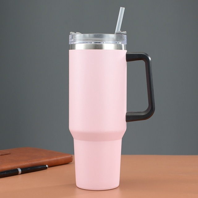 Handle Cup Large Capacity Ice Master Cup Double-Layer Vacuum Stainless Steel Car Cup Portable Straw Water Cup