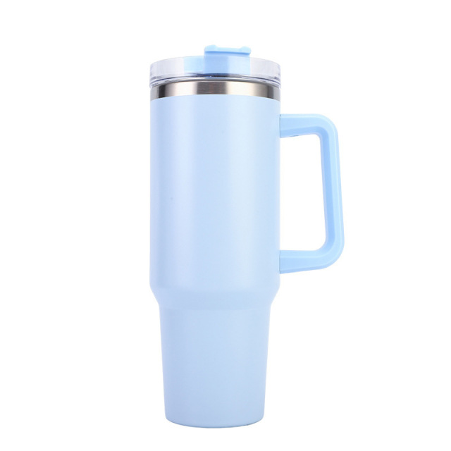 Handle Cup Large Capacity Ice Master Cup Double-Layer Vacuum Stainless Steel Car Cup Portable Straw Water Cup