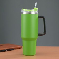 Handle Cup Large Capacity Ice Master Cup Double-Layer Vacuum Stainless Steel Car Cup Portable Straw Water Cup