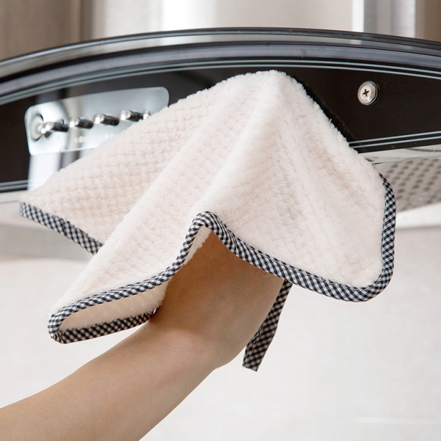 Wholesale dishwashing towels, dishcloths, kitchen cloths, non greasy, thickened, table wiping, bowl brushing cloth, absorbent scouring pad from manufacturers