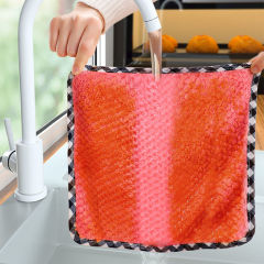 Wholesale dishwashing towels, dishcloths, kitchen cloths, non greasy, thickened, table wiping, bowl brushing cloth, absorbent scouring pad from manufacturers