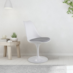 Swivel Tulip Side Chair for Kitchen and Dining Room Bar with Cushioned Seat and Curved Backrest
