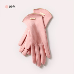 Winter new cashmere gloves ladies outdoor small fragrance breeze velvet thickened warm gloves cold-proof touch screen DY50