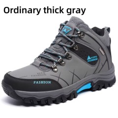 Essential hiking and mountaineering shoes for autumn and winter - plush and warm, waterproof plus size leather top cotton shoes