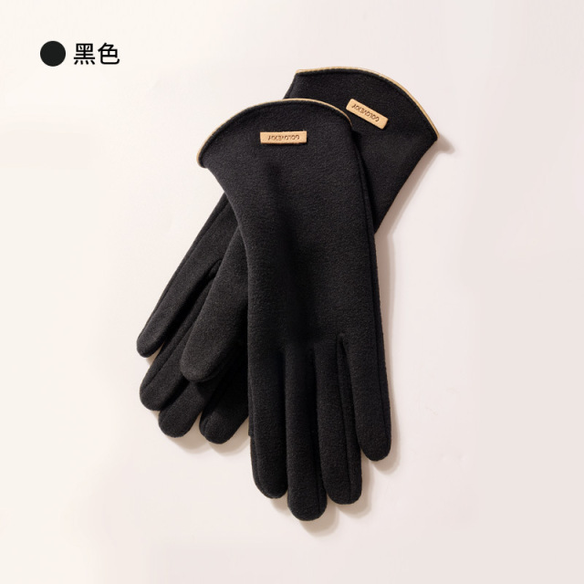 Winter new cashmere gloves ladies outdoor small fragrance breeze velvet thickened warm gloves cold-proof touch screen DY50