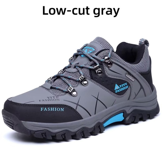 Essential hiking and mountaineering shoes for autumn and winter - plush and warm, waterproof plus size leather top cotton shoes