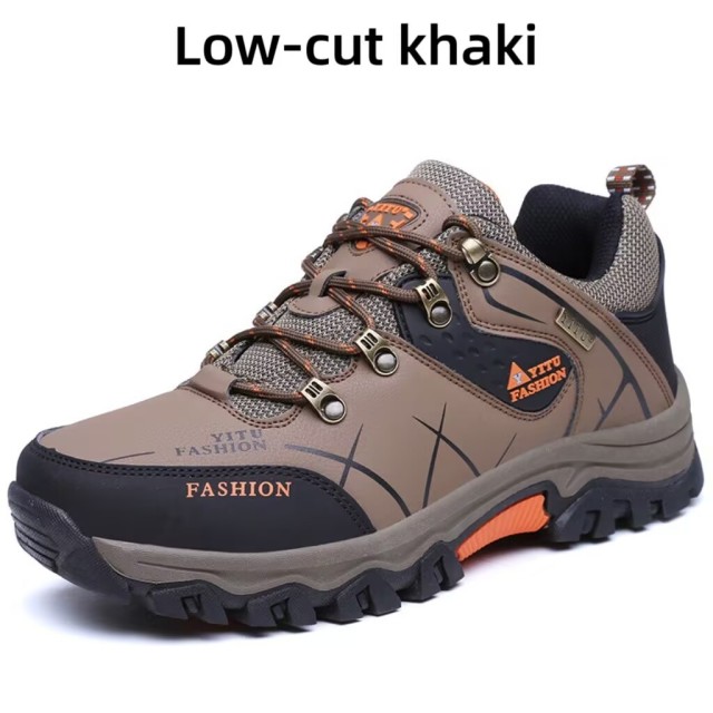 Essential hiking and mountaineering shoes for autumn and winter - plush and warm, waterproof plus size leather top cotton shoes