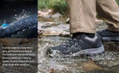 Men's waterproof hiking shoes made of leather, comfortable, lightweight, non slip, low cut outdoor hiking shoes