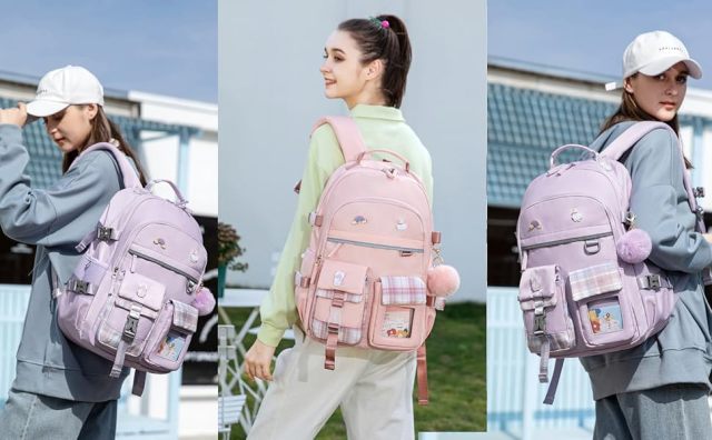 Rucksack für Mädchen, 15,6 Zoll Laptop Schultasche