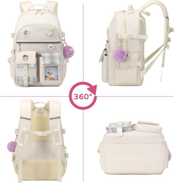 Rucksack für Mädchen, 15,6 Zoll Laptop Schultasche