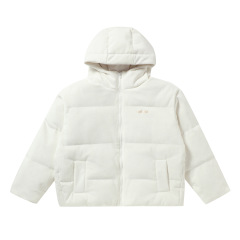 NOAH Women's White Down Puffer Jacket with Hood - Stylish & Warm for Winter