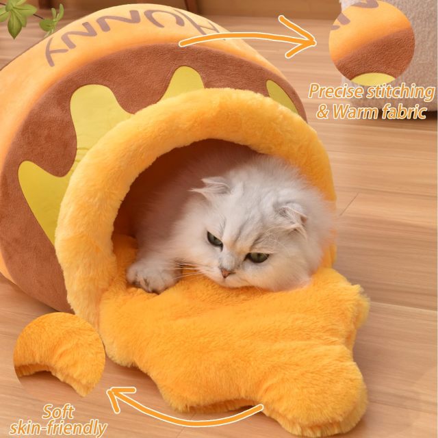 Honey jar cat nest, cute and warm cat nest in winter