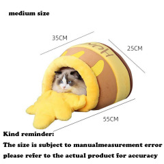Adorable Honey Pot Cat Bed Warm, Cozy, and Cartoonish, Perfect for All Seasons