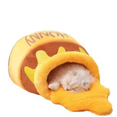Honey Pot Cat Bed - Comfortable Memory Foam Pet Furniture with Removable Cushion - Stylish and Washable Cat Bed for Small Cats and Breeds