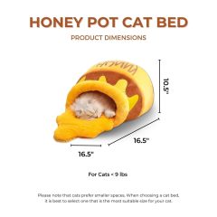 Honey Pot Cat Bed - Comfortable Memory Foam Pet Furniture with Removable Cushion - Stylish and Washable Cat Bed for Small Cats and Breeds