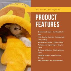 Honey Pot Cat Bed - Comfortable Memory Foam Pet Furniture with Removable Cushion - Stylish and Washable Cat Bed for Small Cats and Breeds