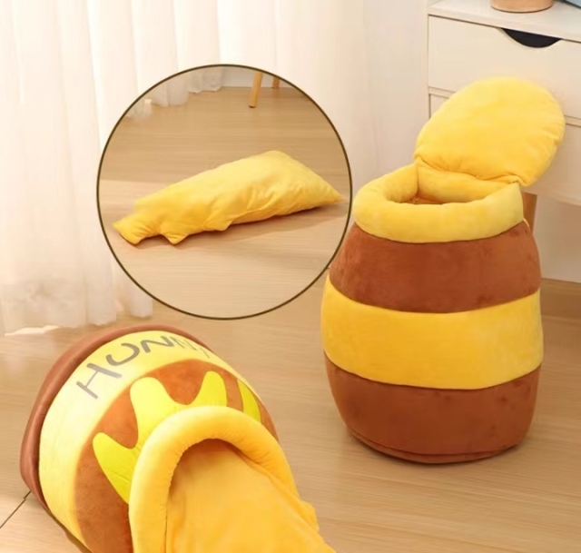 Honey Bucket Shaped Plush Pet Nest