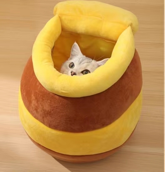 Honey Bucket Shaped Plush Pet Nest