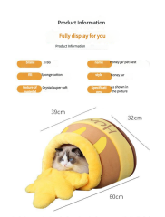 Honey Jar Cat Bed, Winter Warm Cat Bed for Kitties, Cute and Cartoonish Internet-Famous Bed, Suitable for All Seasons, Also for Dogs, Dropshipping Available.
