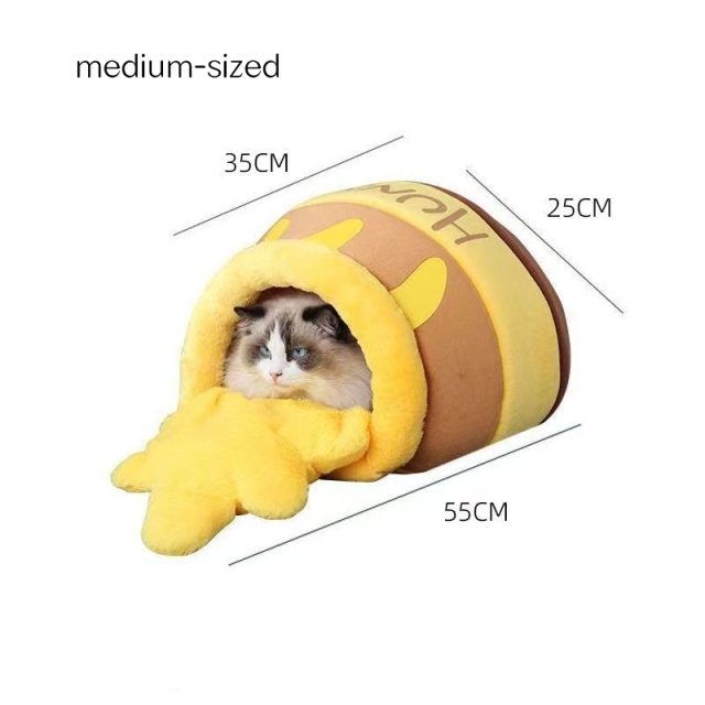 Honey pot cat house; cat winter warmth cat house; popular cute cartoon all-season dog house.