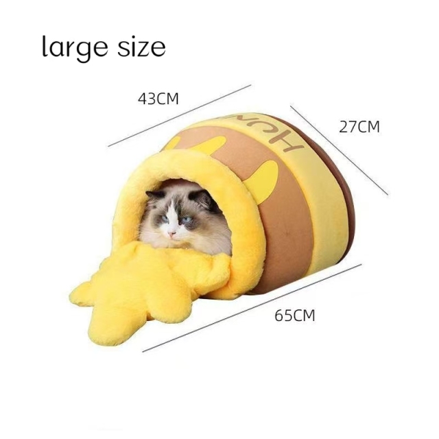 Honey pot cat house; cat winter warmth cat house; popular cute cartoon all-season dog house.
