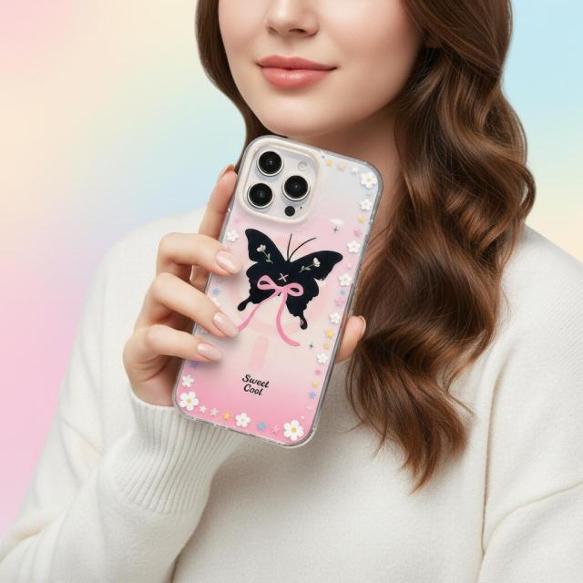 New Arrival 3D Butterfly & Bow Starry Sparkles Phone Case Sweet Cool Style