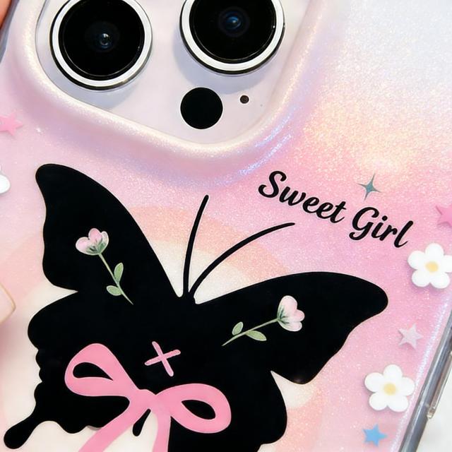 New Arrival 3D Butterfly & Bow Starry Sparkles Phone Case Sweet Cool Style