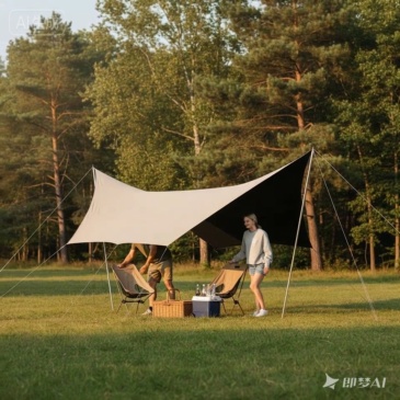 Outdoor Portable Hexagonal Canopy Tent with Thickened Blackout Sun Protection for Camping