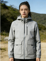 Waterproof Hiking Jacket Women Spring Fall Lightweight Windbreaker for Commute Camping Outdoor Casual Coat