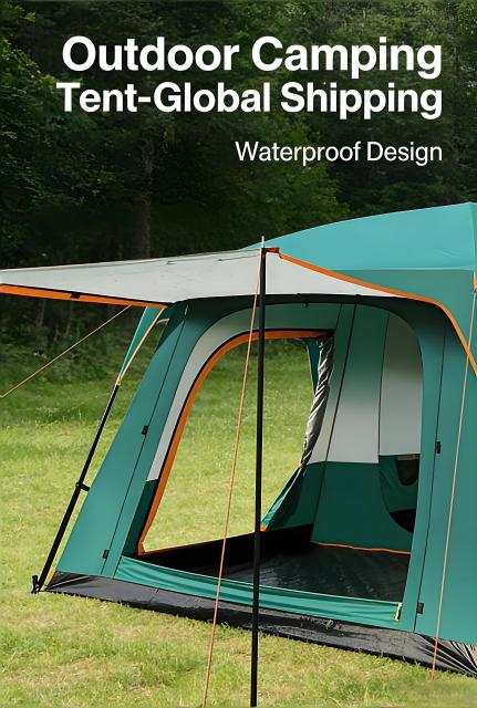 Factory Wholesale Outdoor Camping Tent - Two-Bedroom-One-Living-Room, 5-8/8-12 Persons, Sunproof & Waterproof