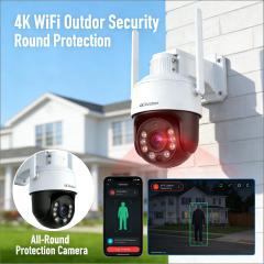4K WiFi Security Camera Outdoor, IP67 Waterproof, 2-Way Audio, Night Vision