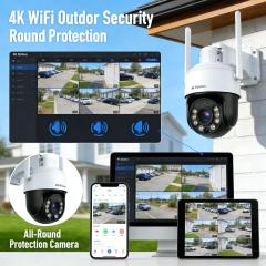 4K WiFi Security Camera Outdoor, IP67 Waterproof, 2-Way Audio, Night Vision