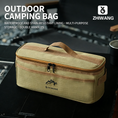 Outdoor Camping Cutlery Storage Bag - Multi-Functional Camping Cookware Utensil Set with Portable Lantern and Crashproof Design