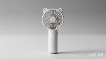 Bear Ear Handheld Portable Fan 2000mAh Power Bank with Built-in Dual Cables, 3 Speed LED Digital Display Mini Personal Cooling Fan for Office Outdoor Travel