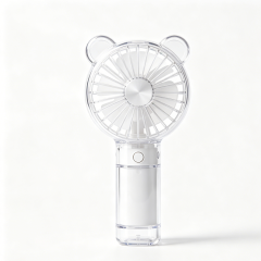 Bear Ear Handheld Portable Fan 2000mAh Power Bank with Built-in Dual Cables, 3 Speed LED Digital Display Mini Personal Cooling Fan for Office Outdoor Travel