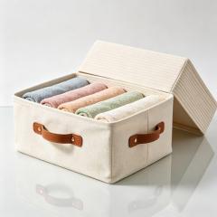 Foldable Cotton‑Linen Storage Bin, Large Capacity Clothes Organizer