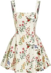 CIDER Women's White Polka Dot Mini Dress - Strapless Square Neck High Waist A-Line Polka Dot Dress, Casual Party Sleeveless Summer Polka Dot Dress