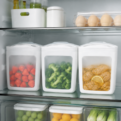Reusable Silicone Food Storage Bags, BPA Free Leakproof Stand Up Food Bags with MAX Scale, Microwave Freezer Safe for Kitchen Fridge Meal Prep