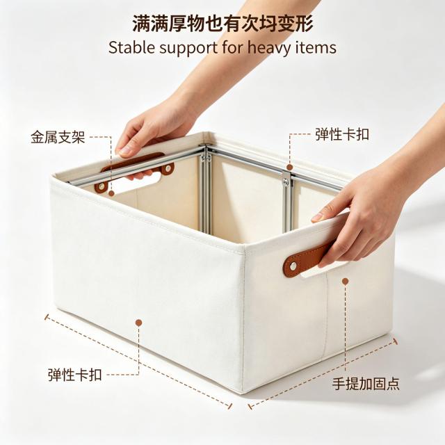 Foldable Cotton‑Linen Storage Bin, Large Capacity Clothes Organizer